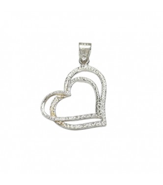 PE001596 Stylish Sterling Silver Pendant Solid 925 Heart